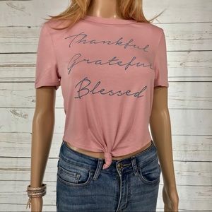 “Thankful Grateful Blessed” Crop Top